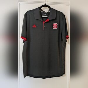 Adidas NCAA NC State Climalite Polo, Black/Red, Sz L